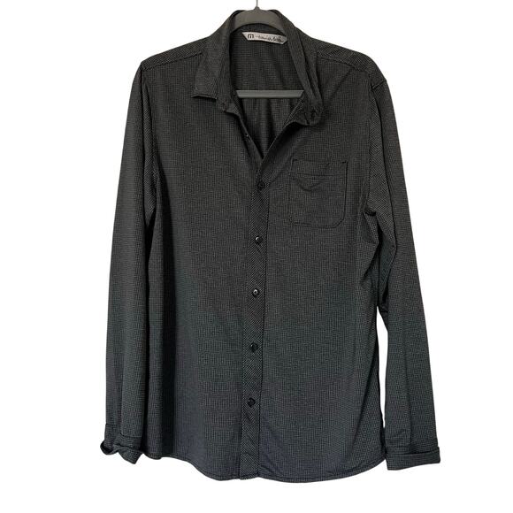 Travis mathew Other - Travis Mathew Gray Check Collared Button Down Shirt Long Sleeve Polo
